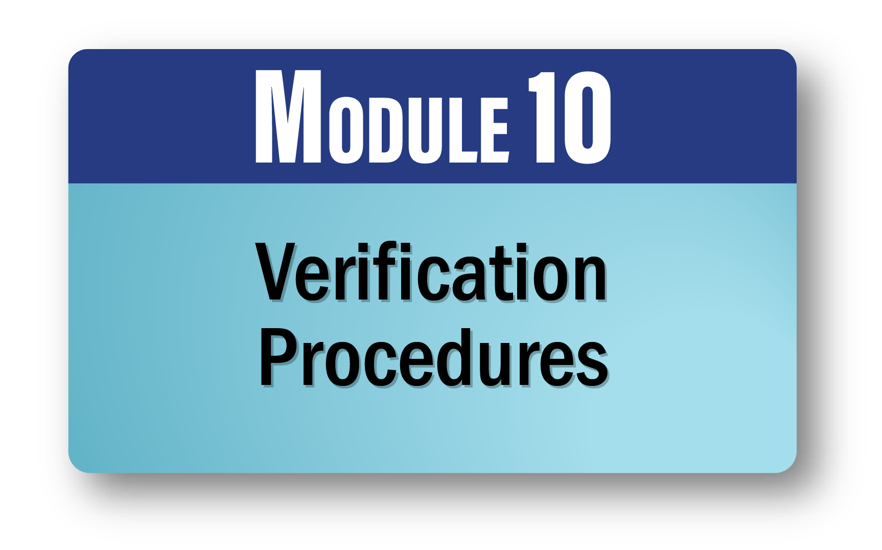 Module 10: Verification Procedures